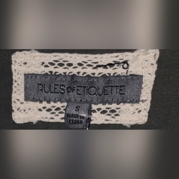 New! Rules Of Etiquette-Los Angeles Utility/Military Style Patchwork Jkt Sz S - Picture 8 of 9